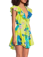 Dana Floating Cosmos Cotton Cover-Up Minidress