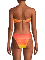 Sunset Stripe Twist Bandeau Bikini Top