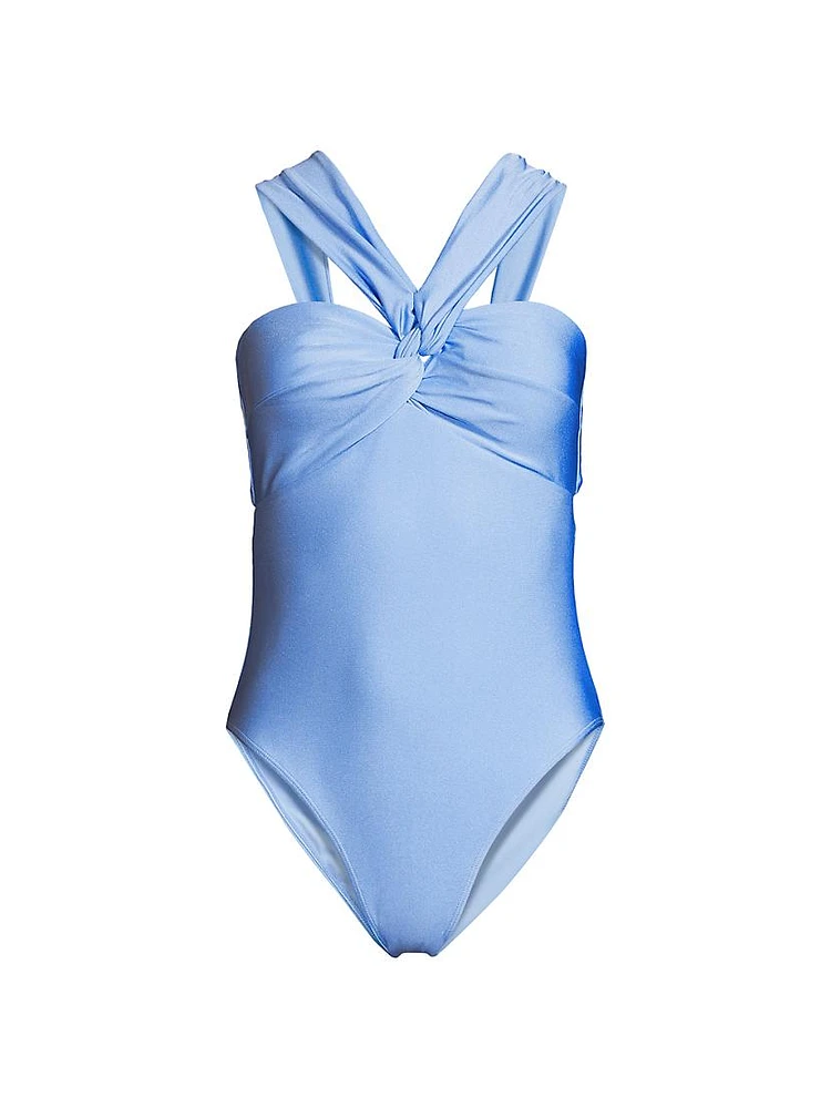 Betsy Knotted Bandeau One-Piece Swimsuit