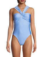 Betsy Knotted Bandeau One-Piece Swimsuit