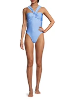 Betsy Knotted Bandeau One-Piece Swimsuit