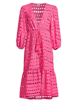 Fiona Geo Eyelet Cover-Up Dress