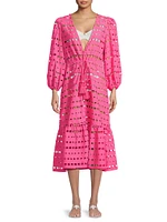 Fiona Geo Eyelet Cover-Up Dress