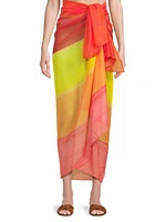 Sunset-Striped Chiffon Sarong