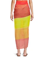 Sunset-Striped Chiffon Sarong