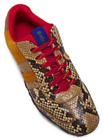 Dream Study Snake-Printed Leather & Suede Low-Top Sneakers