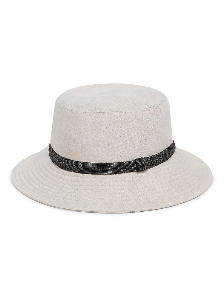 Délavé Linen Bucket Hat with Shiny Band