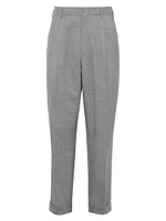 Virgin Wool Fresco Relaxed-Fit Trousers with Double Pleats