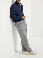 Virgin Wool Fresco Relaxed-Fit Trousers with Double Pleats