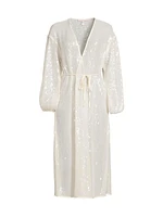 Jackson Sequin-Embellished Mesh Cover-Up Duster