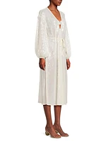 Jackson Sequin-Embellished Mesh Cover-Up Duster