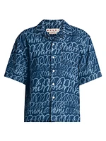 Scribble Denim Camp Shirt