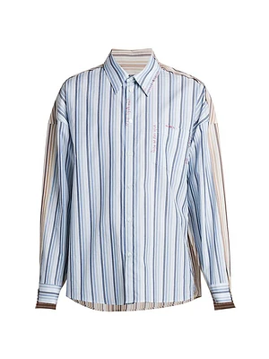 Striped Cotton Boxy-Fit Shirt