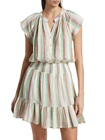 Augustine Stripe Linen-Blend Minidress