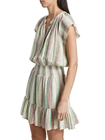 Augustine Stripe Linen-Blend Minidress