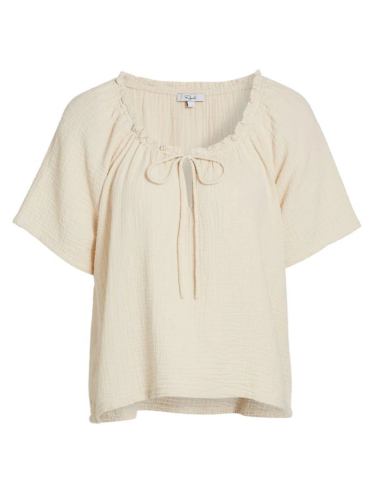 Judith Drawstring Scoopneck Top