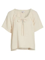 Judith Drawstring Scoopneck Top