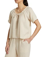 Judith Drawstring Scoopneck Top