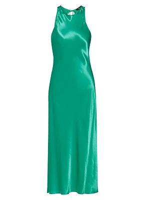 Solene Satin Bias-Cut Midi-Dress