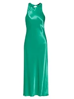 Solene Satin Bias-Cut Midi-Dress