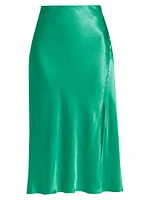 Maya Satin Bias-Cut Midi-Skirt