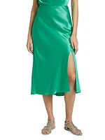 Maya Satin Bias-Cut Midi-Skirt