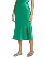 Maya Satin Bias-Cut Midi-Skirt