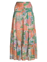 Agatha Floral Cotton Maxi Skirt