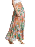 Agatha Floral Cotton Maxi Skirt