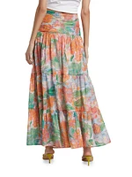 Agatha Floral Cotton Maxi Skirt