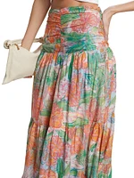 Agatha Floral Cotton Maxi Skirt