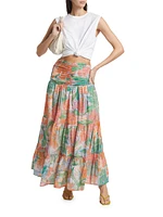 Agatha Floral Cotton Maxi Skirt