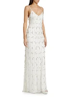 Amora Beaded Sleeveless Gown