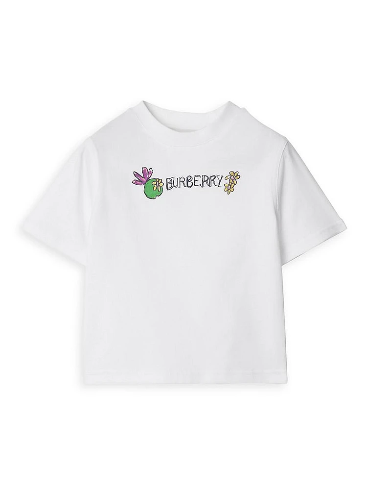 Baby Girl's & Little Logo-Print Cotton T-Shirt