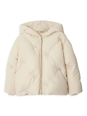 Little Girl's & EKD Embroidered Down Puffer Jacket