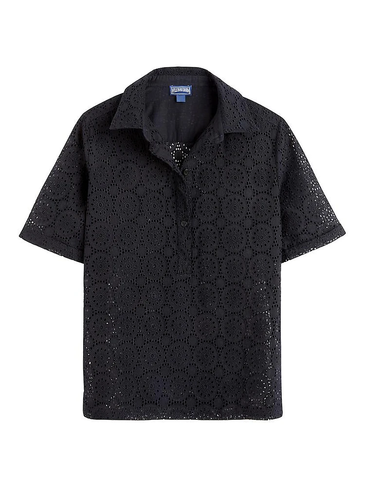 Broderie Anglaise Short-Sleeve Shirt