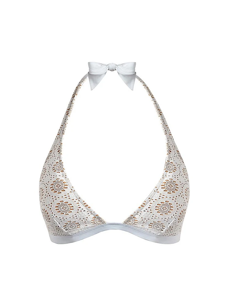 Broderie Anglaise Triangle Bikini top