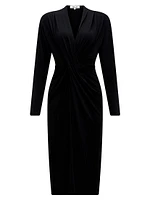 Sylvia Twist-Front Jersey Midi-Dress