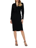 Sylvia Twist-Front Jersey Midi-Dress