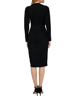 Sylvia Twist-Front Jersey Midi-Dress