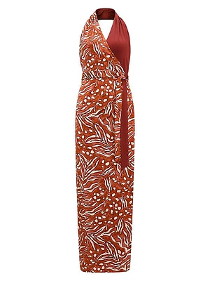 Chase Abstract Two-Tone Jersey Maxi Dress