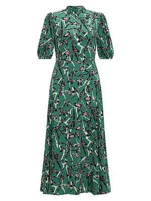 Nella Floral Fit & Flare Midi-Dress