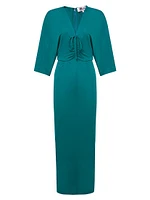 Valerie Ruched Jersey Midi-Dress