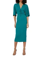 Valerie Ruched Jersey Midi-Dress