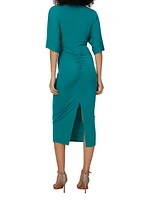 Valerie Ruched Jersey Midi-Dress