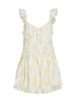 Frista Floral Cotton Ruffled Minidress