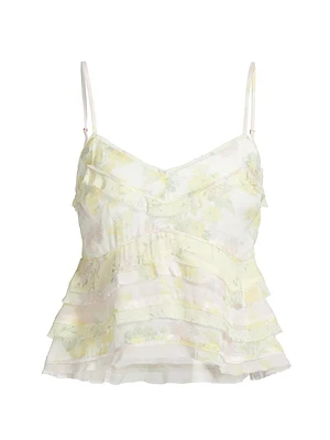 Napoli Floral Ruffle Tank