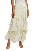 Ruella Floral Ruffled Maxi Skirt