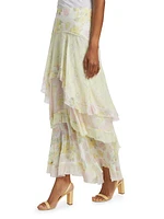 Ruella Floral Ruffled Maxi Skirt