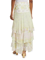 Ruella Floral Ruffled Maxi Skirt